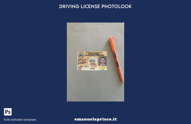 modello FRONTALE photolook della patente di guida del Nicaragua in stile verific